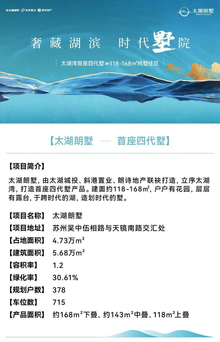 苏州太湖湾首座四代墅-2025太湖朗墅@售楼处-最新房价+户型图+小区环境+配套+交通便利+商圈完善+生活方便+朗墅+项目笔记(图1)