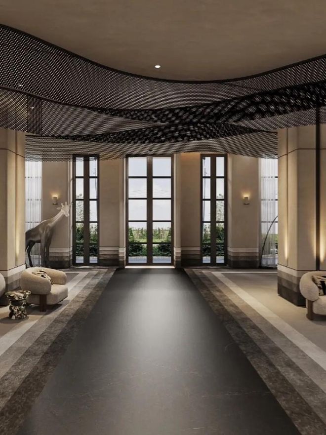 酒店大厅整体装修效果图：塑造第一印象的艺术殿堂(图2)