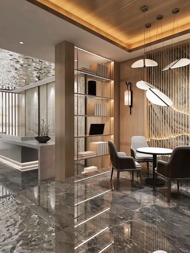 酒店大厅整体装修效果图：塑造第一印象的艺术殿堂(图3)